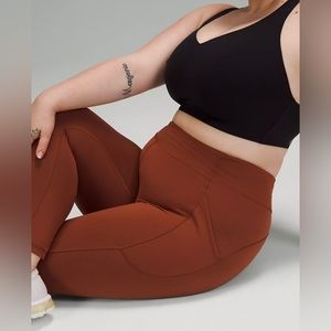 NWT. Lululemon Invigorate High-Rise Tight 25" in Dark Terracotta. Size 18.
